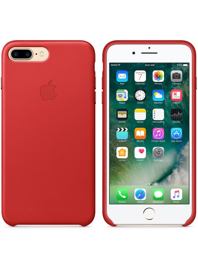 Apple - Leather Case For iPhone 8 Plus/iPhone 7 Plus Red - Image 1