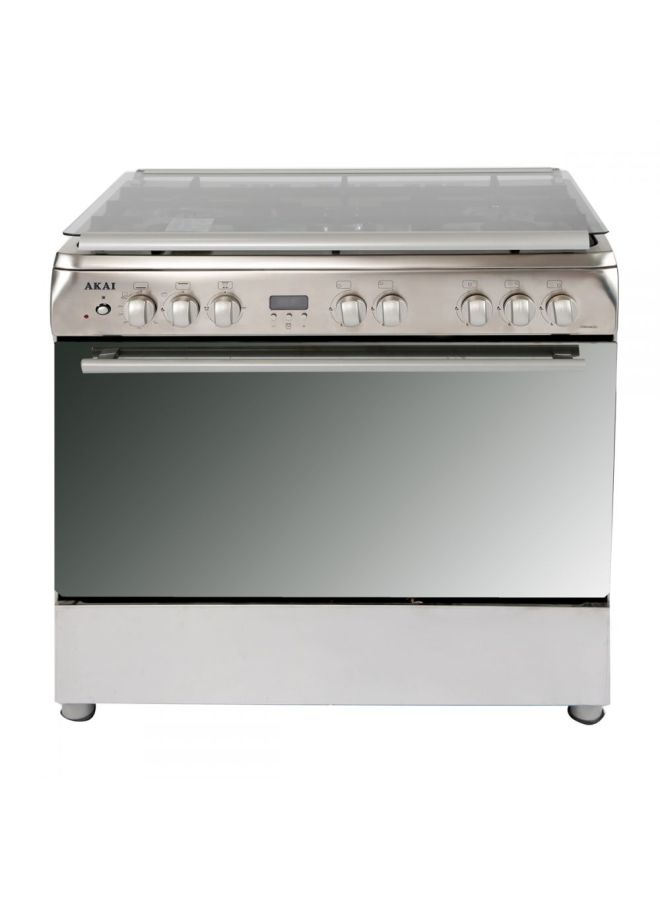 AKAI 5-Hob Gas Cooker With Gas Oven CRMA-960SC Silver - Image 1