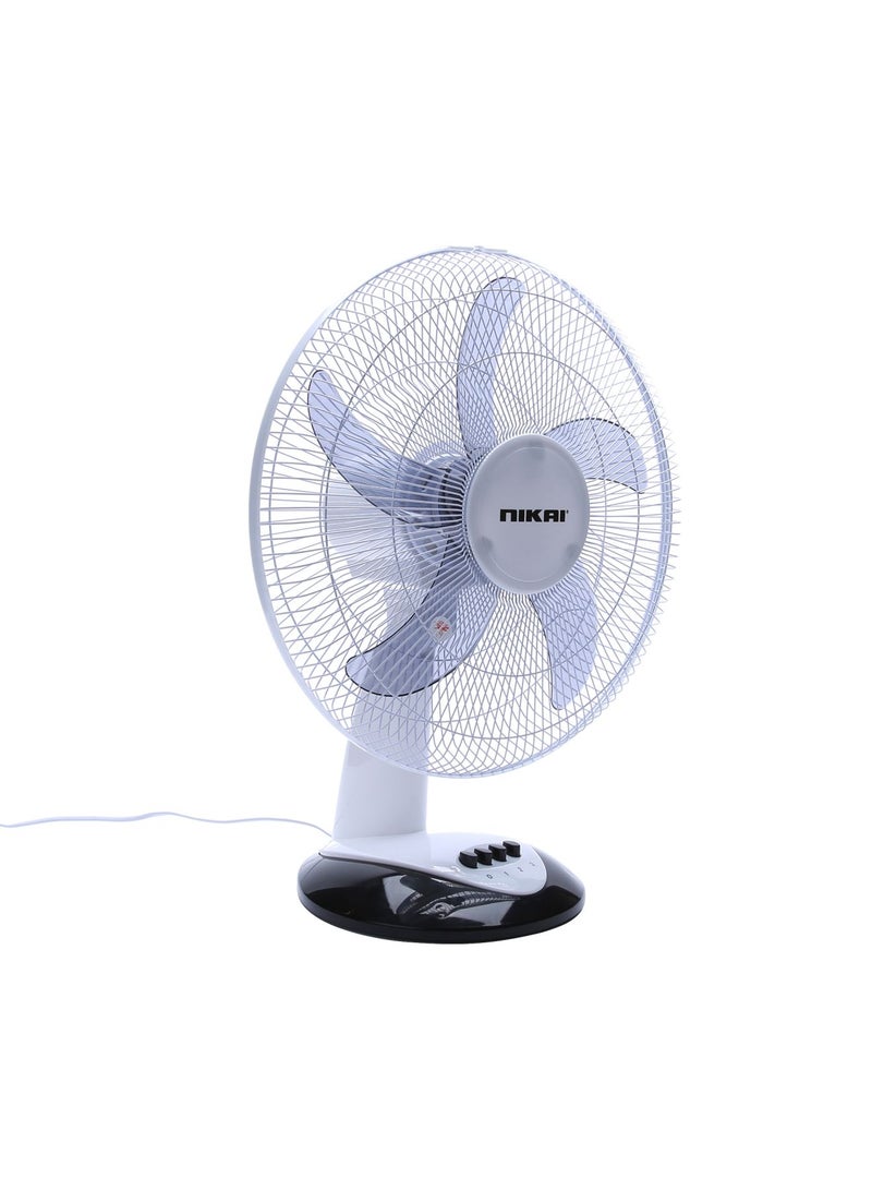 NIKAI - 16” Desk Fan With T Class Copper Motor, 5 AS Knife Blades, 90 Degree Gill oscillations, 3 Speed Control, Energy-Efficient, Ideal For Office, And Home NTF1638T1 Grey - Image 1