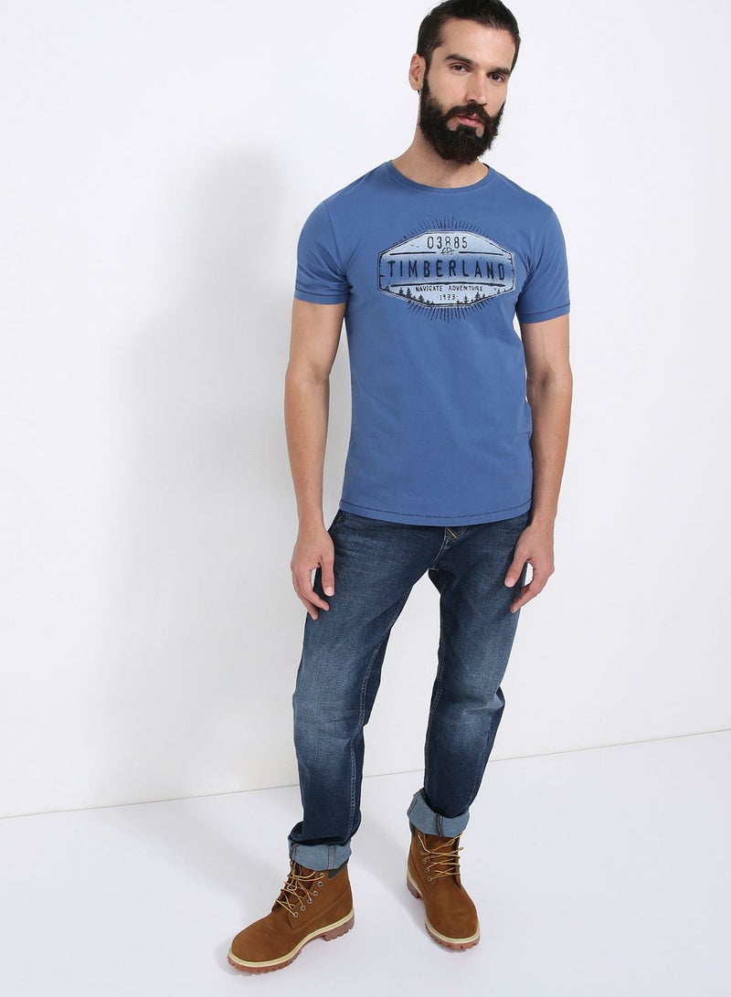 Timberland - Kennebec River Multi Badge Tee True Blue - Image 1