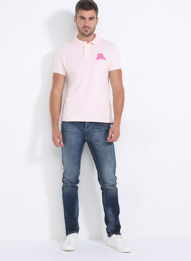 Six Valves Basic Polo With Logo 431 Pink  - Image 3