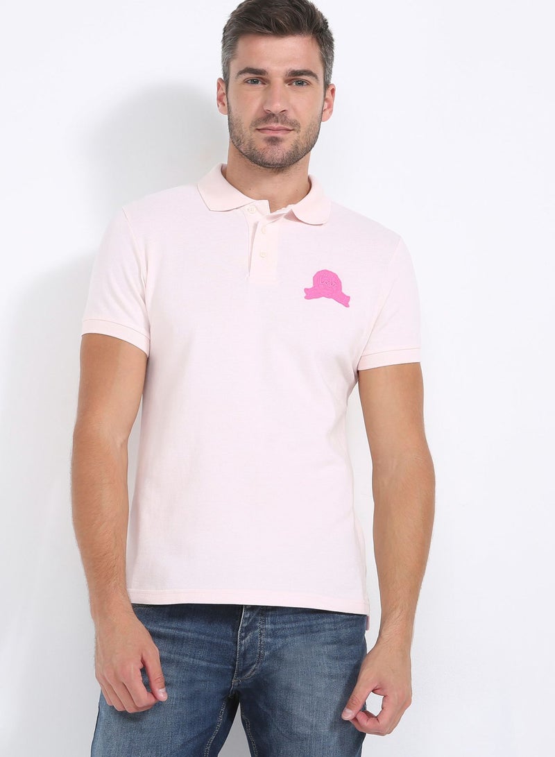 Six Valves Basic Polo With Logo 431 Pink  - Image 1