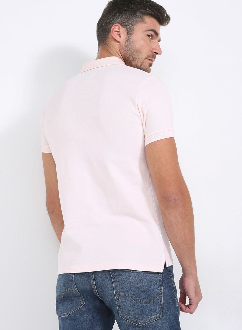 Six Valves Basic Polo With Logo 431 Pink  - Image 2