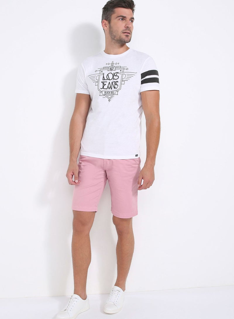 Lois - Belt Loop Bermuda Shorts 938 Pink - Image 1