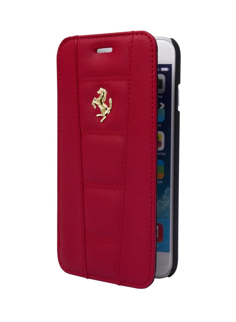 فيراري غطاء جلدي من مجموعة 458 مقوّى لهاتف آيفون 6 أحمر