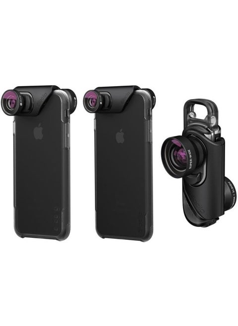 3-In-1 Core Lens Set With ollo Case For Apple iPhone 7/7 Plus Black