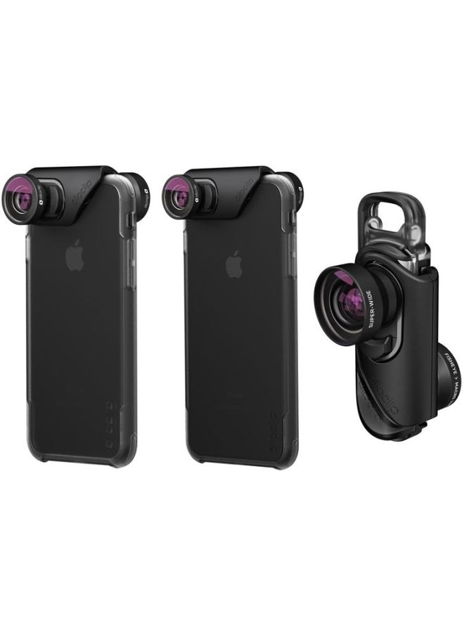 olloclip - 3-In-1 Core Lens Set With ollo Case For Apple iPhone 7/7 Plus Black - Image 1