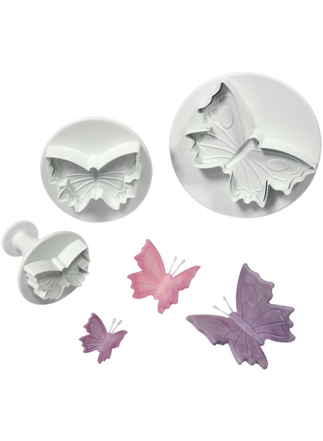 PME 3-Piece Butterfly Plunger Cutter Set White - Image 1