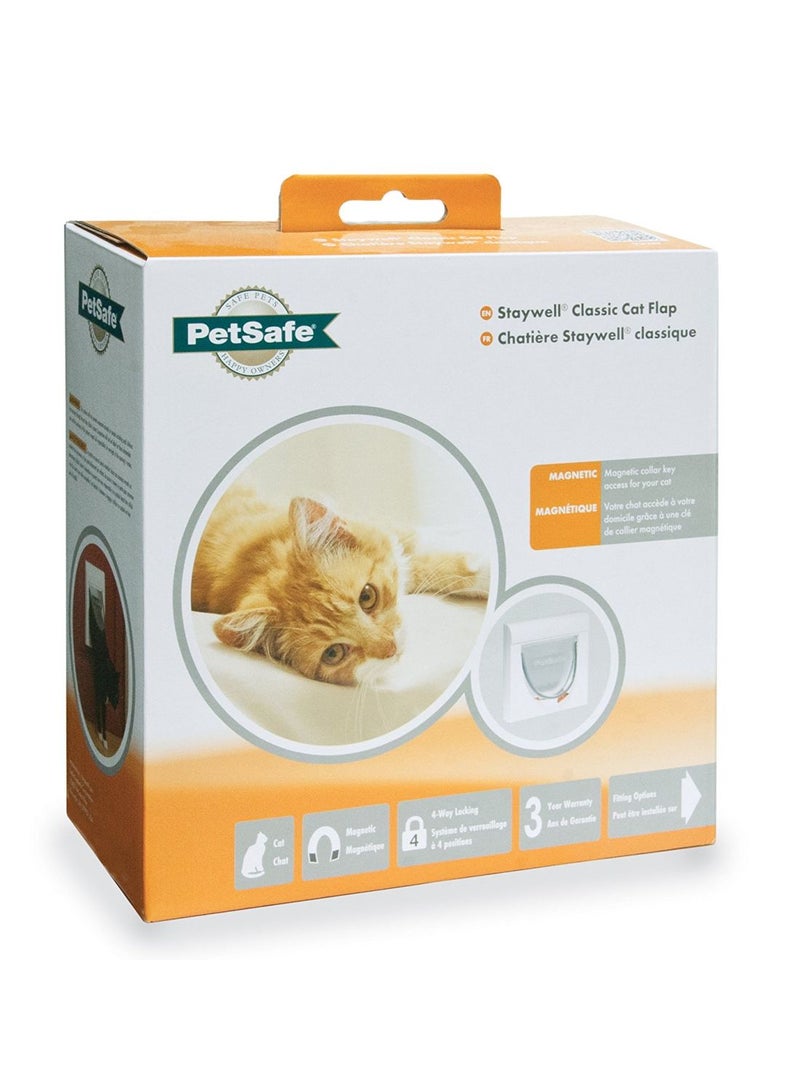 PetSafe - Magnetic 4 Way Locking Classic Cat Flap White - Image 1