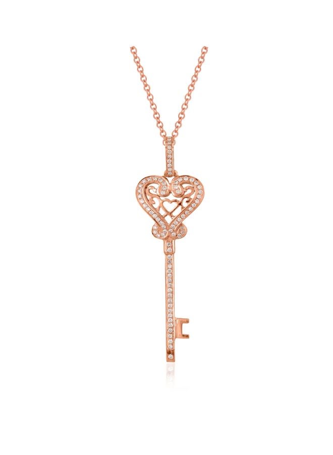 LIALI JEWELLERY 18 Karat Gold Heart Shape Key Pendant 