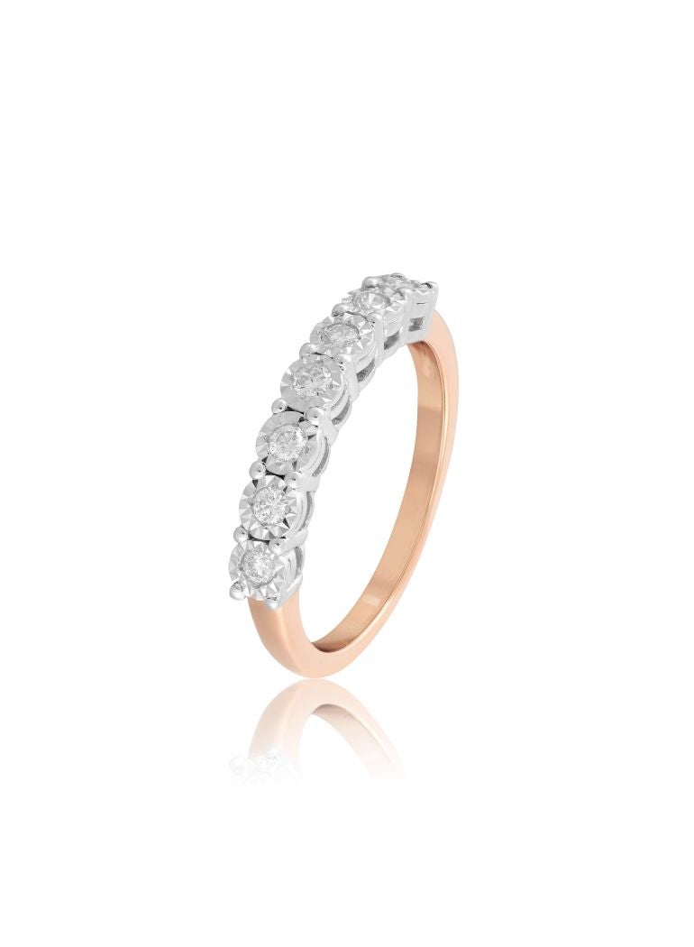 LIALI JEWELLERY 18 Karat Gold Half Eternity Diamond Ring Rose Gold 