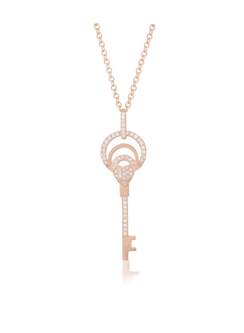 LIALI JEWELLERY 18 Karat Gold Diamond Key Pendant 