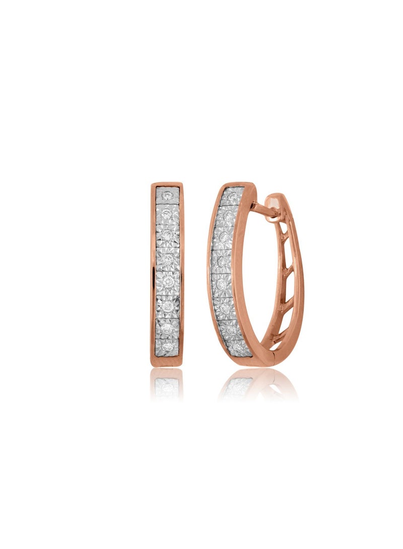 LIALI JEWELLERY 18 Karat Gold Hoops Earrings with Cushion Cut Diamonds 