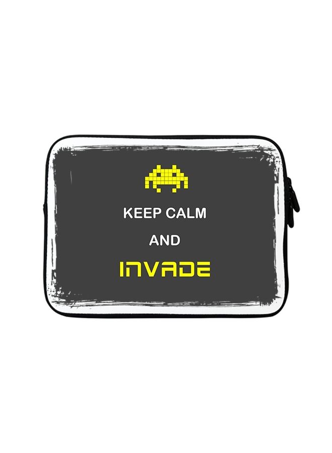 Stylizedd Premium Designer Sleeve With Strap For 11-12 Inch Laptops Keep Calm and Invade  - Image 1