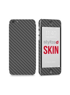 Stylizedd Premium Vinyl Skin Decal Body Wrap for Apple iPhone 5c Carbon Fibre Anthracite  - Image 1