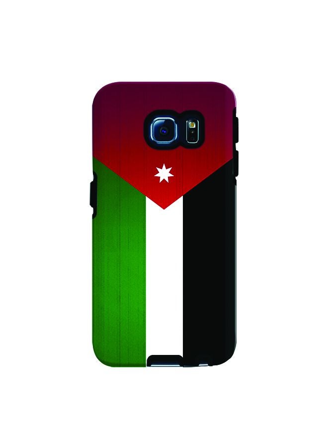 Premium Dual Layer Tough Case Cover Matte Finish for Samsung Galaxy S6 Edge Flag of Jordan