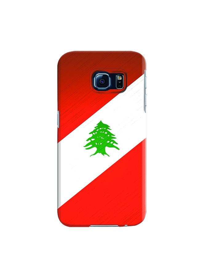ستايلايزد غطاء سناب رفيع فاخر ذو مظهر لامع لهاتف سامسونج جالاكسي S6 إيدج علم لبنان - Image 1