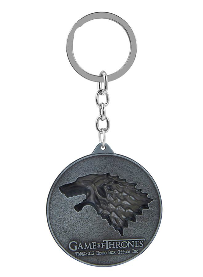 شاينينغ جويل سلسلة مفاتيح Game of Thrones بشعار House Starks - Image 2