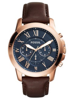 Men's Leather Analog Watch FS5068 - 44 mm - Brown
