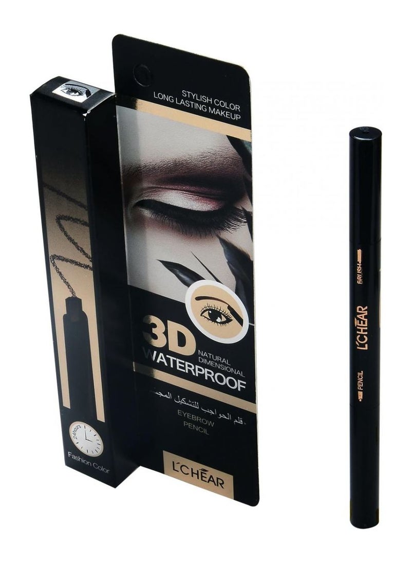 L'CHEAR 3D Natural Dimensional Waterproof Eyebrow Pencil With Brush Black