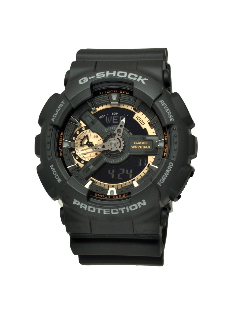 جي شوك ساعة يد بعقارب/ساعة يد كوارتز رقمية بسوار من المطاط مقاومة للماء طراز GA-110RG-1ADR للرجال - Image 1