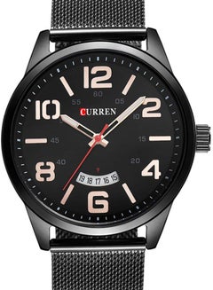 Men's Stainless Steel Analog Quartz Watch 8236 - 44 mm - Black
