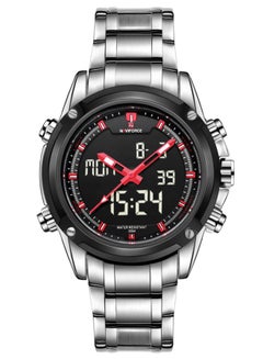 Men's Water Resistant Analo/Digital Quartz Watch 9050 - 45 mm - Silver