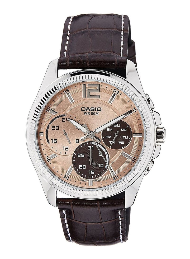 كاسيو ساعة كوارتز بعقارب من الستانلس ستيل MTP-E305L-5AVDF للرجال - Image 1