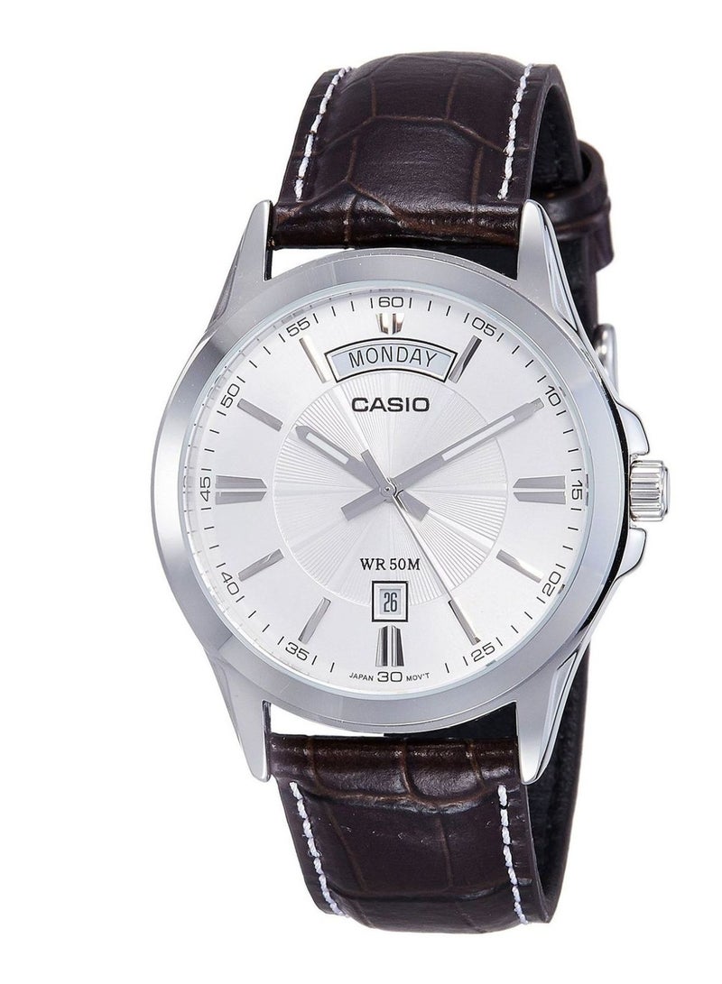 كاسيو ساعة يد كوارتز بعقارب وسوار جلدي MTP-1381L-7AV للرجال - Image 1