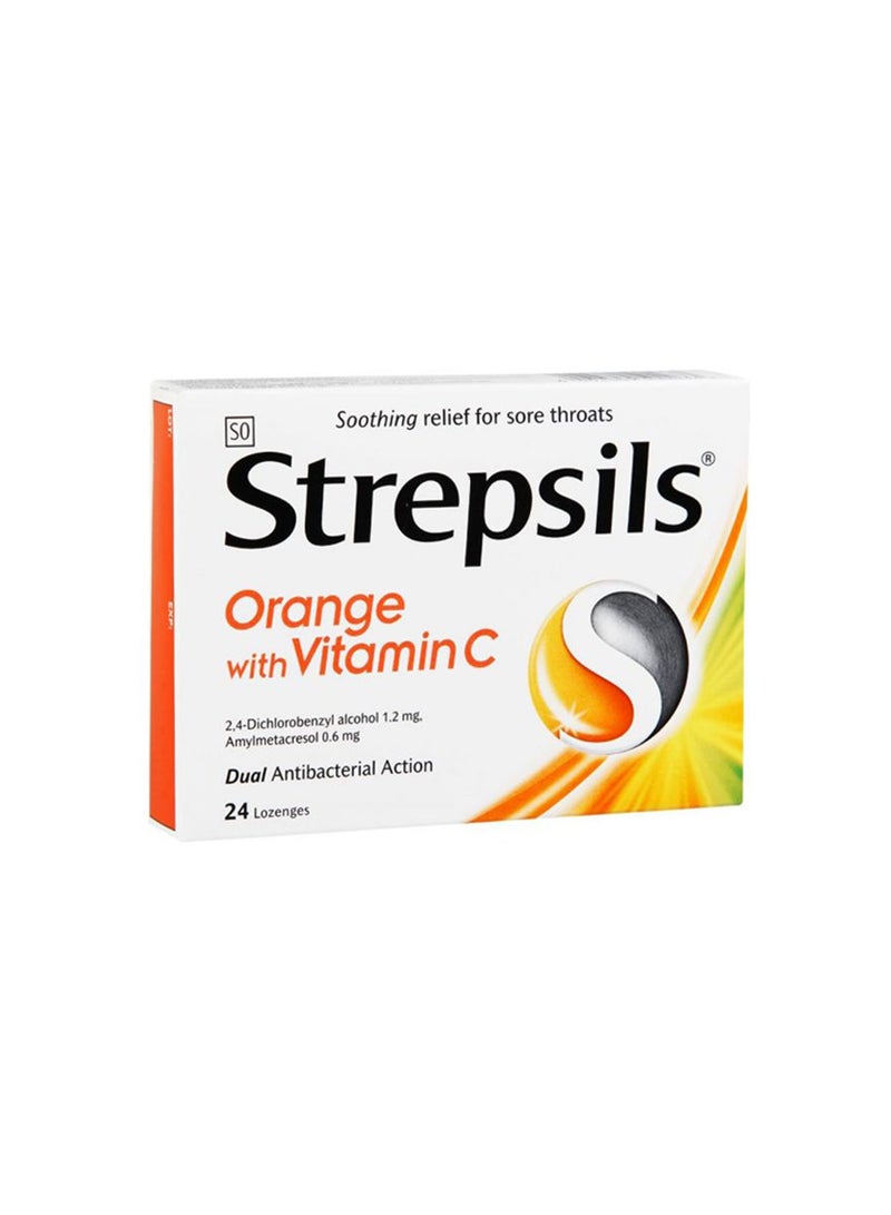 Strepsils Orange with Vitamin C Lozenges