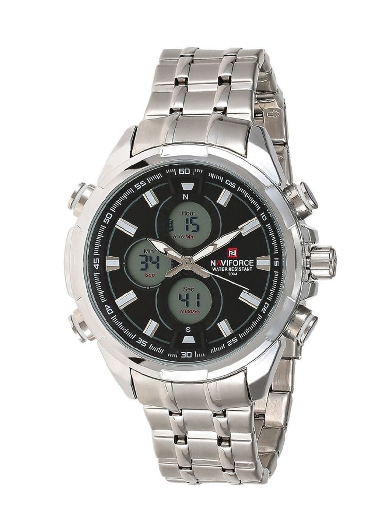 NAVIFORCE Men's Stainless Steel Analog+Digital Quartz Watch NF9049SBW