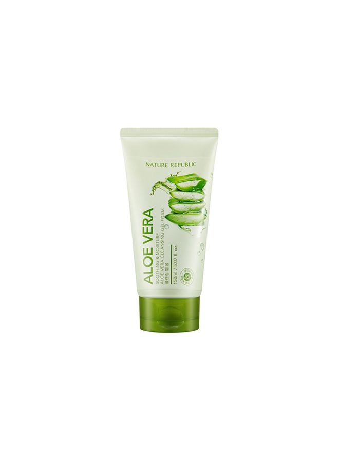 NATURE REPUBLIC - Aloe Vera Cleansing Gel Foam Green 150ml - Image 1