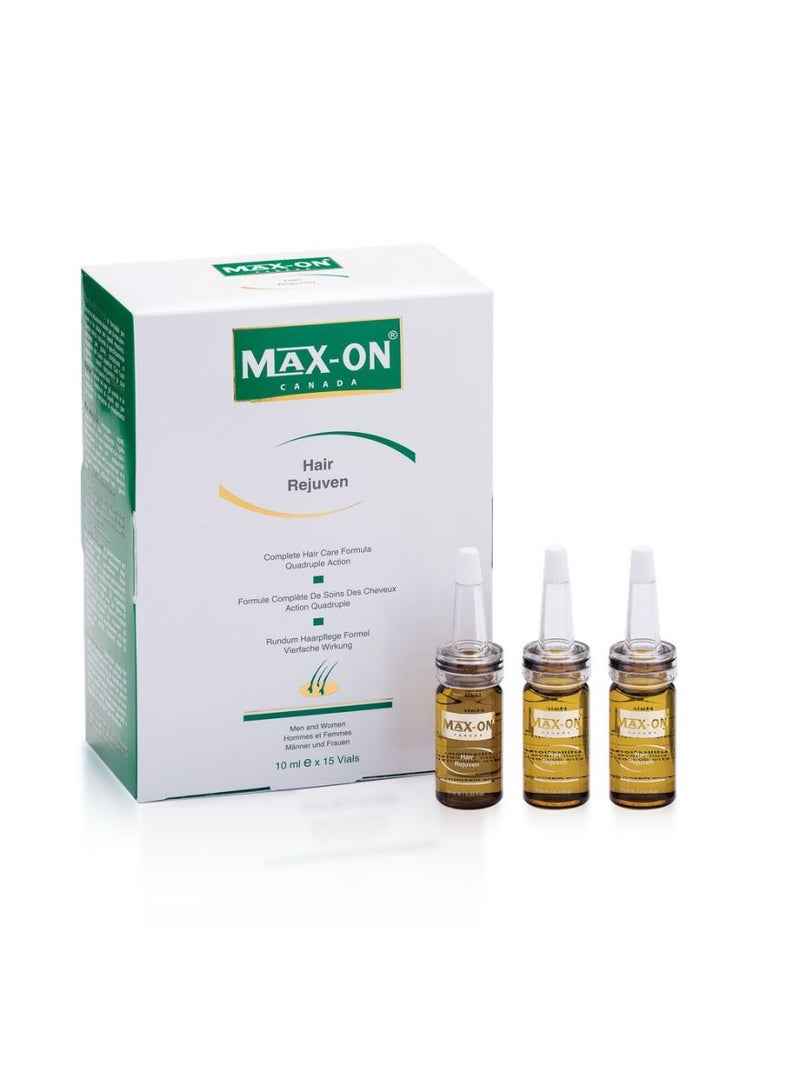 MAX-ON Hair Rejuven Ampoules 15 Vials 10ml 
