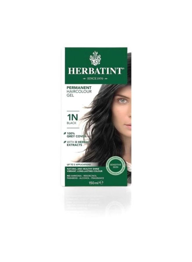 Herbatint Hair Colour Gel 1N Black 150ml - Image 1