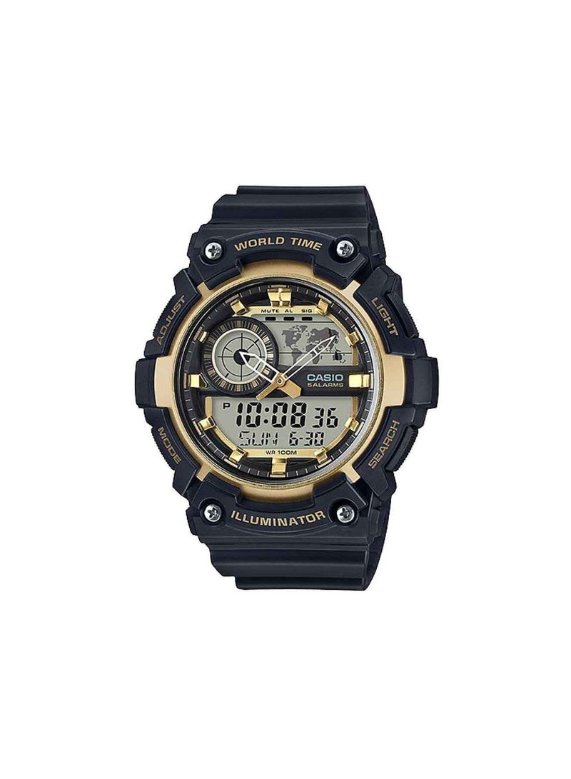 كاسيو ساعة يد كوارتز شبابية بعقارب ورقمية طراز AEQ-200W-9AVDF - 51 مم - أسود للأولاد - Image 1