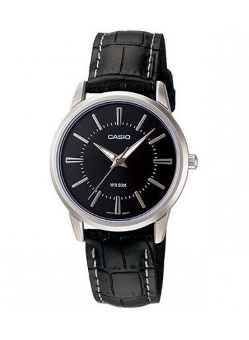 كاسيو ساعة يد بعقارب إنتيسر كوارتز طراز LTP-1303L-1AVDF - 30 مم - أسود للرجال - Image 1