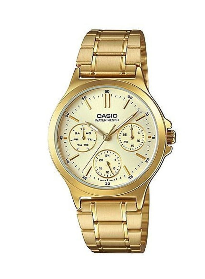 CASIO Women's Stainless Steel Analog Wrist Watch LTP-V300G-9AUDF - 33 mm - Gold - Image 1