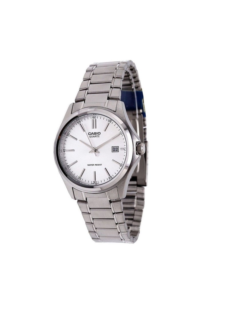 كاسيو ساعة يد كوارتز بعقارب وسوار من الإستانلس ستيل طراز MTP-1183A-7ADF - مقاس 36 مم - لون فضي للرجال - Image 1