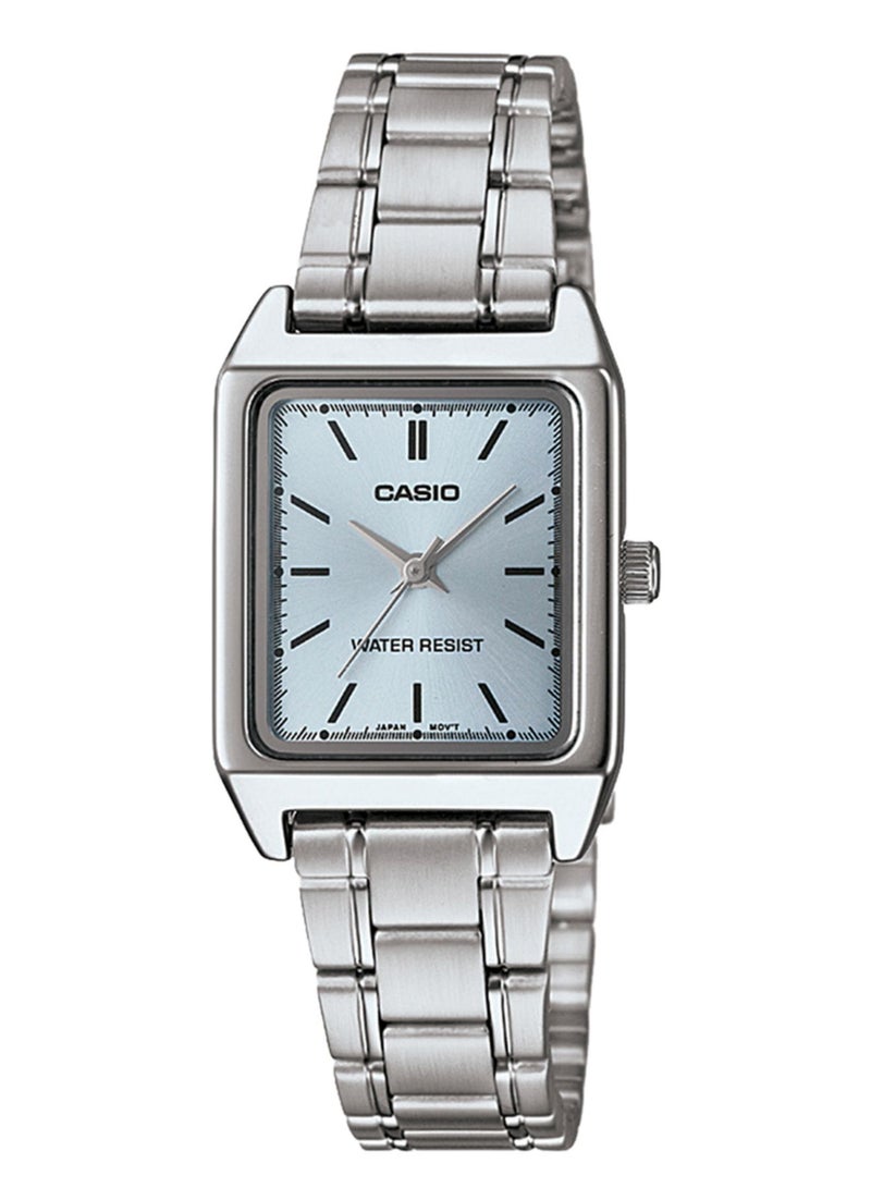 كاسيو ساعة يد كوارتز بعقارب بسوار من الإستانلس ستيل طراز LTP-V007D-2EUDF - 25 مم - فضي للنساء - Image 1