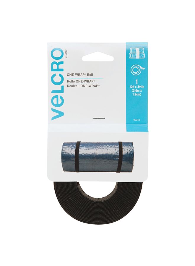 فيلكرو رباط ملتف أسود 3/4x12بوصة