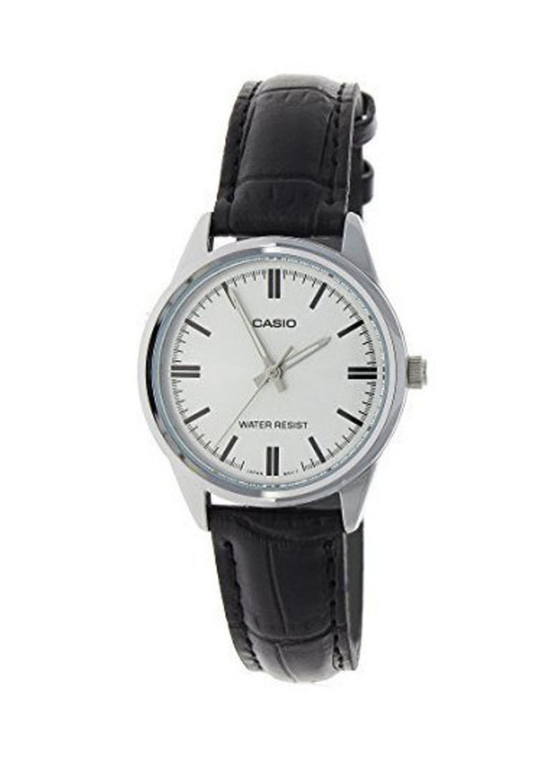 كاسيو ساعة يد كوارتز بعقارب وسوار من الجلد طراز LTP-V005L-7AUDF - 30 مم - أسود للنساء - Image 1