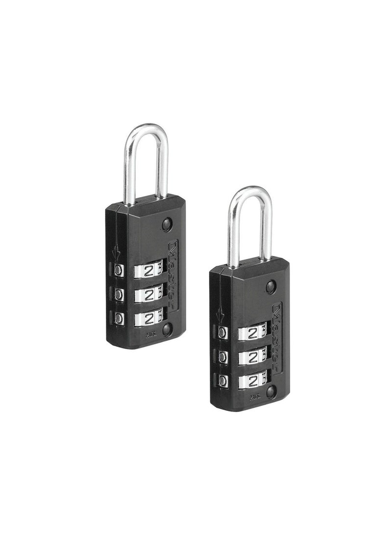 Master Lock Set Of 2 Set-Your-Own Combination Padlocks Black 