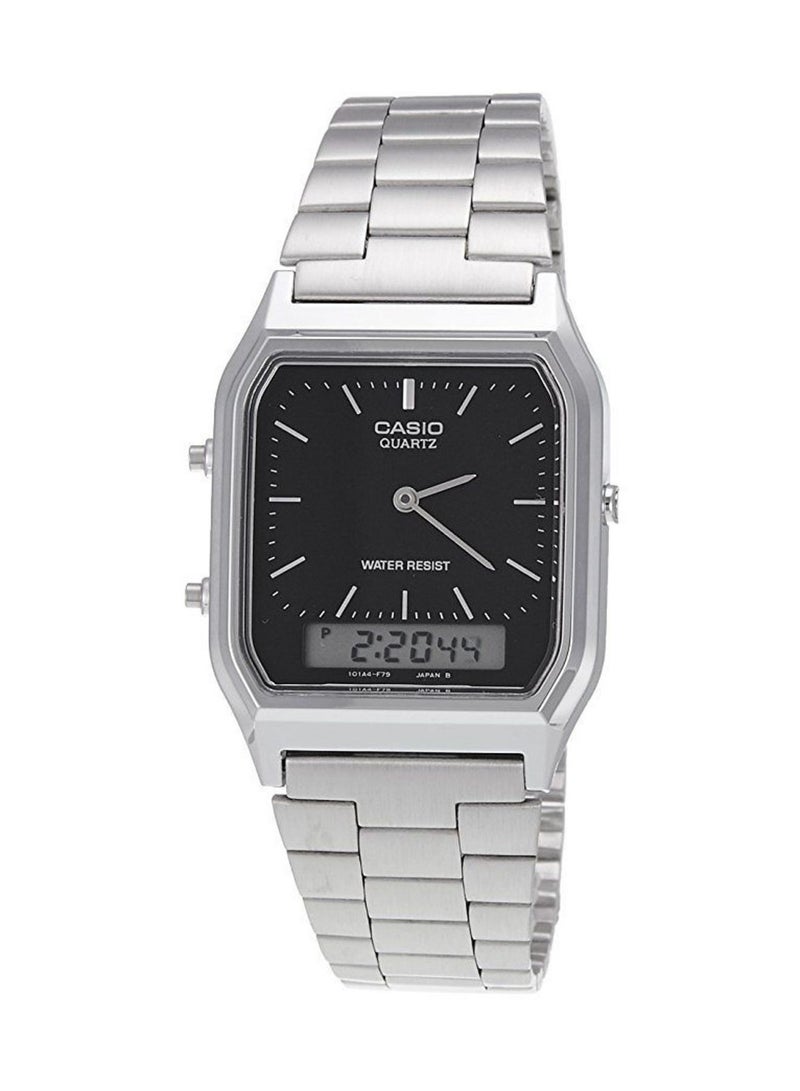 CASIO Men's Stainless Steel Analog & Digital Wrist Watch AQ-230A-1DMQY - 39 mm - Silver  - Image 1