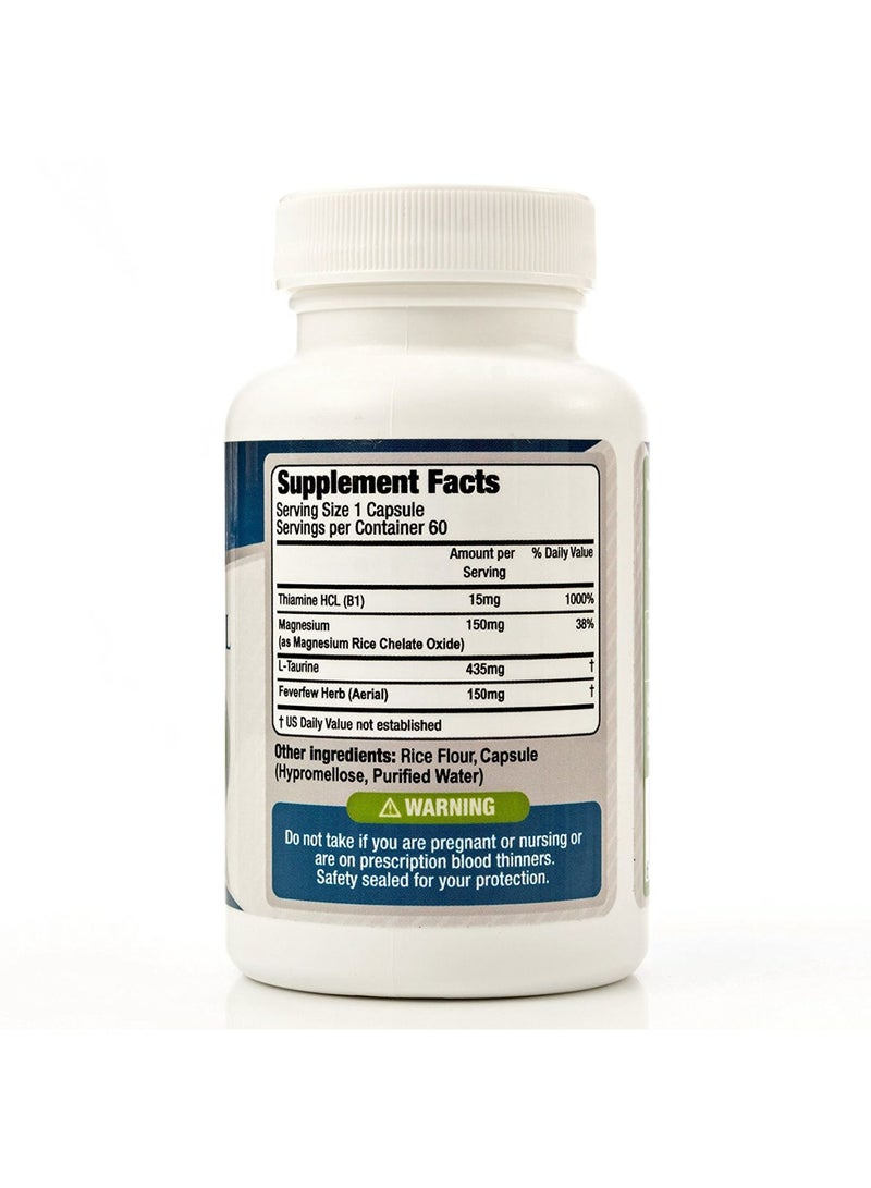 Migrastil - Natural Migraine Relief B1 - 60 Vegetarian Capsules - Image 1