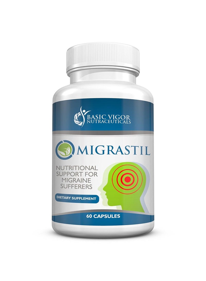 Migrastil - Natural Migraine Relief B1 - 60 Vegetarian Capsules - Image 1