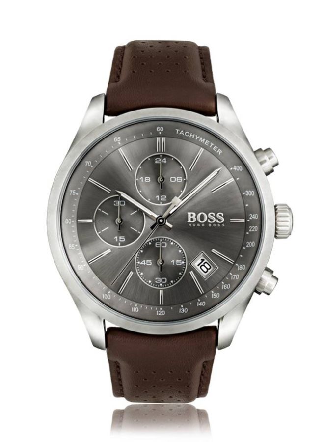 HUGO BOSS Men's Chronograph Tachymeter Leather Watch 1513476  - Image 1