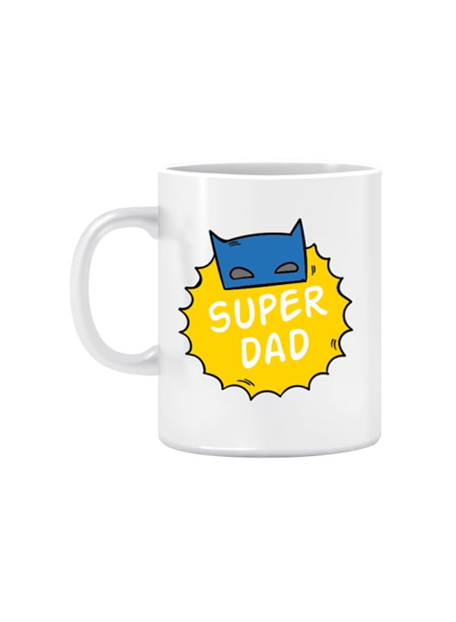 قدح بشعار Super Dad أبيض
