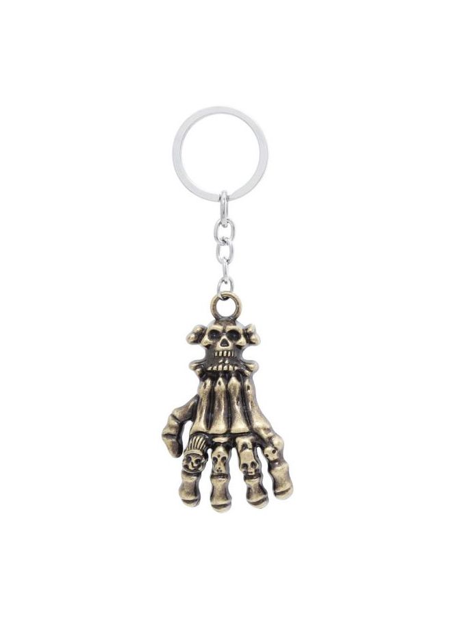 Zinc Antique Skull Hand Keychain