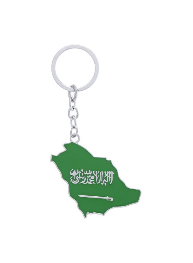 سلسلة مفاتيح زنك بشكل علم المملكة العربية السعودية