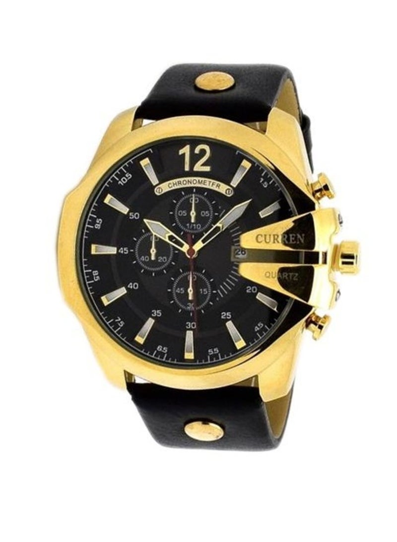 كارين ساعة يد كرونوغراف مقاومة للماء طراز 8176 - 54 ملم - أسود للرجال - Image 1